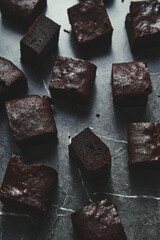 Espresso Brownies pie. Brownies made with coffee. They have a deeper aroma, slightly tart flavor and darker color,. Moist inside