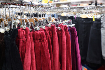 Women's clothing in a Store in Russia - obrazy, fototapety, plakaty