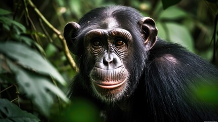  Chimpanzee in Kibale rainforest, Uganda, Africa