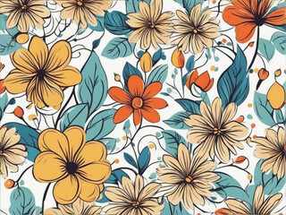 abstract vector illustration patterns texture background with beige flowers