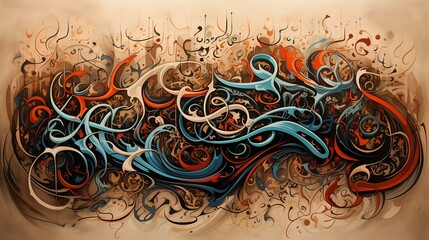 Arabic calligraphy written on ancient paper 