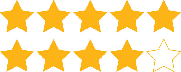 Five & Four star rating. Product review flat icon for apps and websites