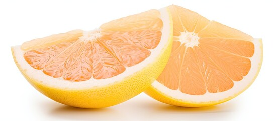 Pomelo citrus slice on white background
