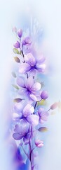 Purple Flowers created with Generative AI Technology, ai, generative
