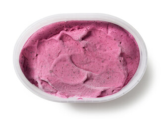 box of homemade black currant ice cream
