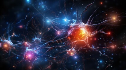 Neural connections and synapses within the brain. Generative AI
