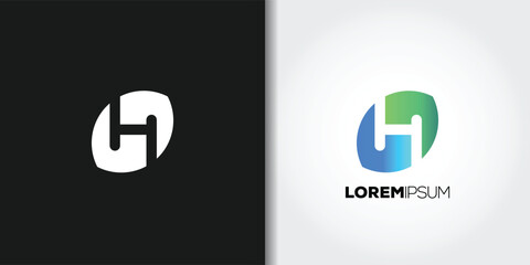 leaves letter h logo
