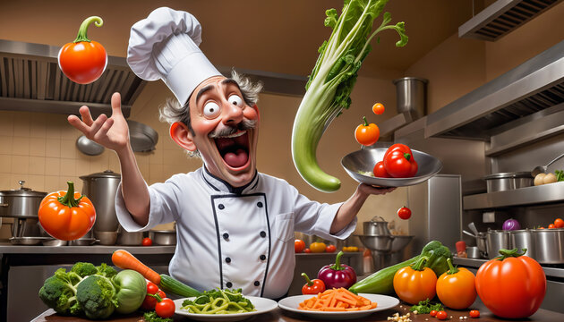 Comic Culinary Chaos: A Chef's Exaggerated Adventures
