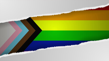 Background with LGBTQ inclusive pride flag.