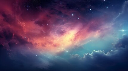 Fototapeta premium Vibrant Cosmic Nebula: A Starry Night in the Universe of Science and Astronomy Colorful space galaxy cloud nebula. Stary night cosmos. Universe science astronomy. Supernova background wallpaper