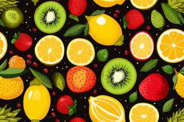 Background with fruits, Generative AI