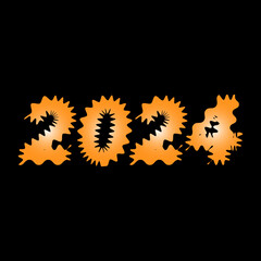 vector happy new year background with modern minimal design, cartoon style, modern creative style 2024, happy new year