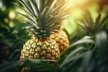 Fresh, sweet pineapple, a tropical delight, with its juicy, yellow allure, a nature's burst of flavor.