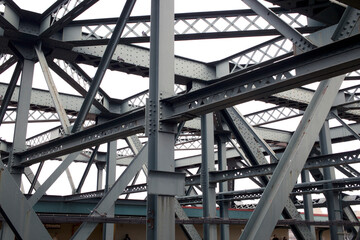 Steel beams at Smith 9th Street subway station in Brooklyn New York