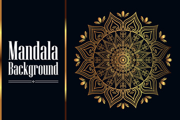 Circle Pattern Creative Luxury Ornamental Mandala, Flower Mandala with gradient color with unique Background Design in gold color vector