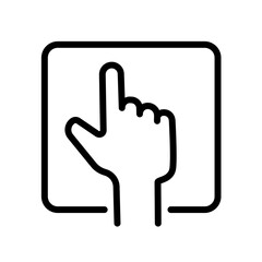Obraz premium Touch screen finger hand press push icon vector