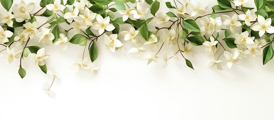 Fototapeta premium Floral backdrop with jasmine in spring and summer