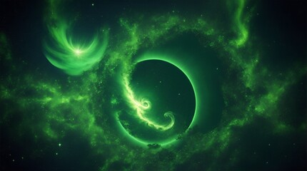 Celestial green noise overture background image - obrazy, fototapety, plakaty