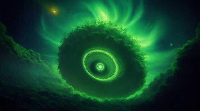 Celestial green noise overture background image