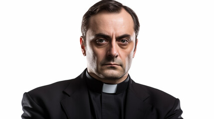 Fictitious angry Spanish Catholic priest AI generative