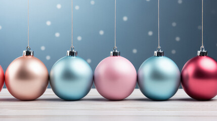 Christmas decorations and balls, holiday background.