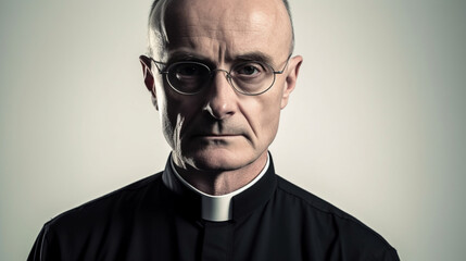 Fictitious angry British Catholic priest AI generative