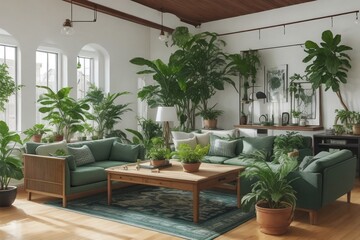 Fototapeta na wymiar living room with plants