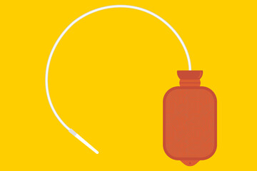 burgundy enema with long white tube