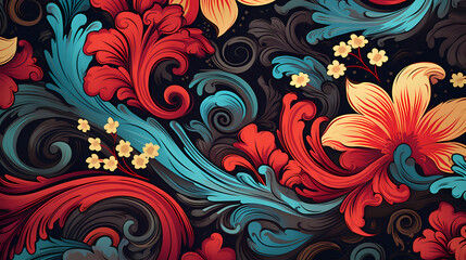 seamless floral pattern background. Generative AI