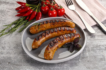 Grilled meat sausages with spices