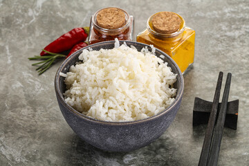 Steamed Basmati rice in the bowl
