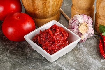 Natural organic red tomato paste