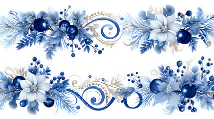 blue abstract floral background. Generative AI