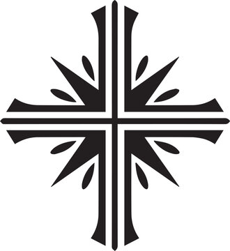 Simple catholic cross, Vector Template for Cutting and Printing