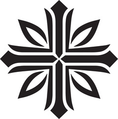 Obraz premium Simple catholic cross, Vector Template for Cutting and Printing