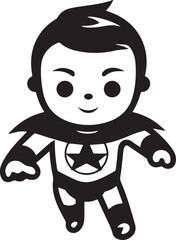 Obraz premium Simple Baby Superhero, Vector Template for Cutting and Printing