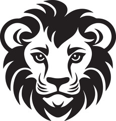Fototapeta premium Vector Simple Lion Face, Vector Template for Cutting and Printing