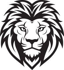 Obraz premium Vector Simple Lion Face, Vector Template for Cutting and Printing