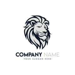 Lion head logo design template. Lion head vector logo design.