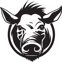 Smile Warthog Face, Vector Template for Cutting and Printing