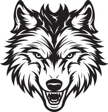 Smile Wolf Face, Vector Template for Cutting and Printing