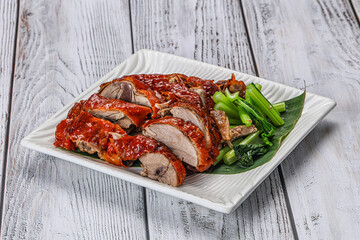 Asian cuisine - roasted duck with skin