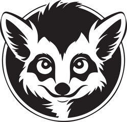 Smile Lemur Face, Vector Template for Cutting and Printing