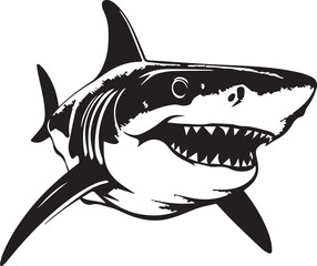Smile Hammerhead shark, Vector Template for Cutting and Printing