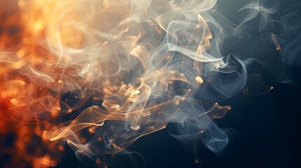 Harmful cigarette smoke on a abstract blurred out background.