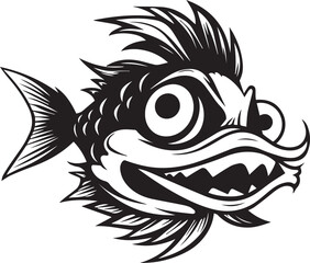 Smile Fish Face, Vector Template for Cutting and Printing