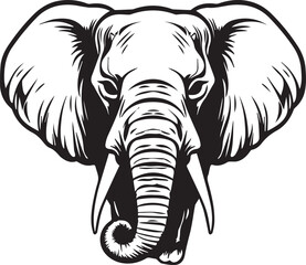 Obraz premium Smile Elephant Face, Vector Template for Cutting and Printing