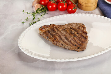 Grilled marble beef steak with sauce