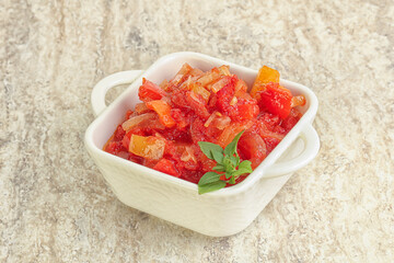 Hungary vegetarian Lecho with vegetables