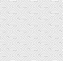 Vector seamless texture. Modern geometric background. Mesh with hexagons made of thin threads. - 668321122